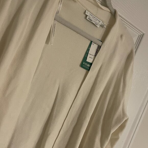 NWT SIMONS ECOVERO LENZING Ivory SHRUG Cropped Cardigan - Picture 7 of 9